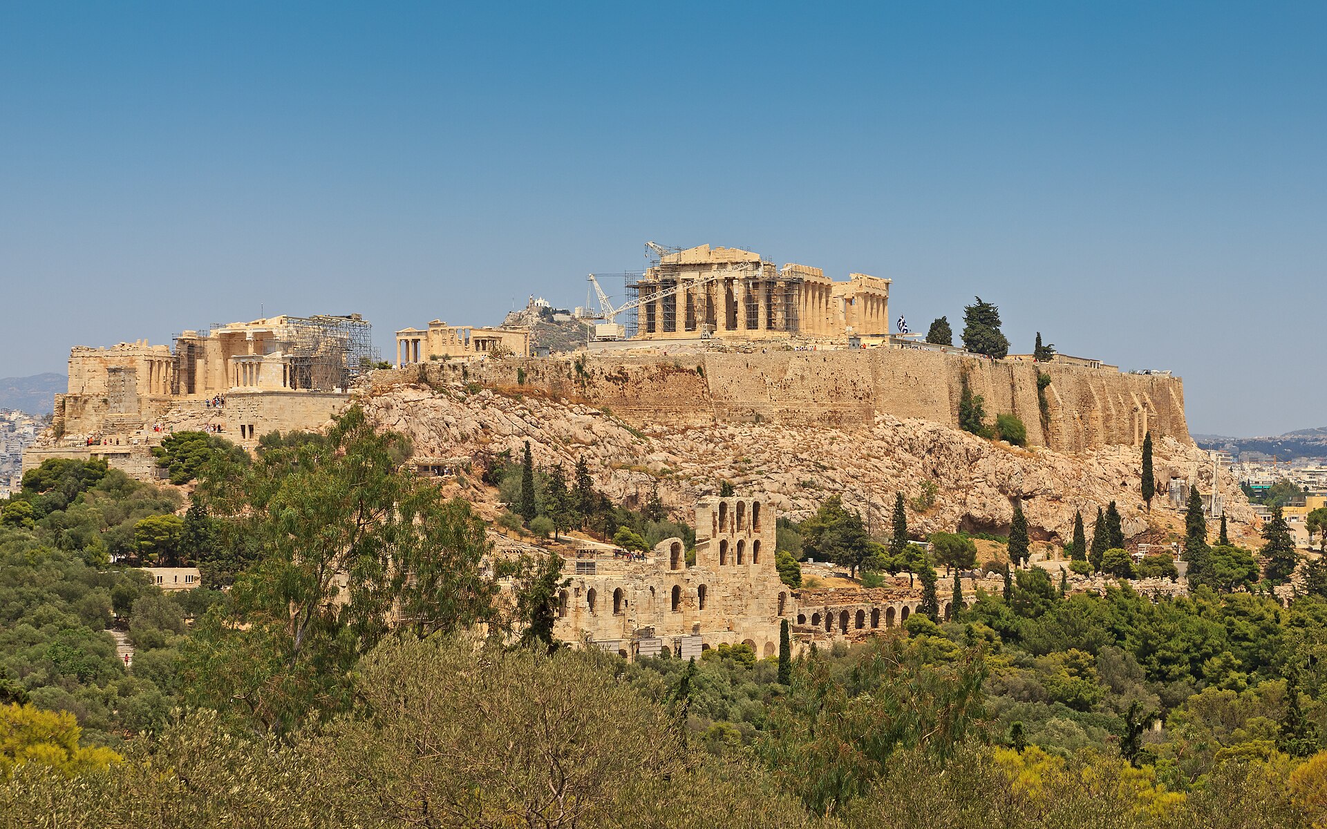 L'Acropole d'Athènes vue depuis la colline de Philopappos