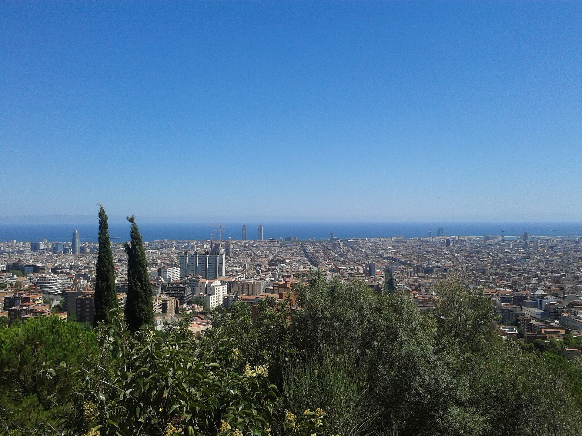 Vue panoramique sur Barcelone depuis le Park Güell
